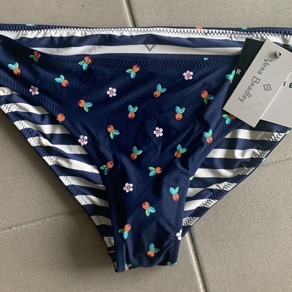 VERA BRADLEY REVERSIBLE TIE ON SIDE BIKINI BOTTOMS SZ L 12-14 SUMMER CRUISE - Picture 5 of 9